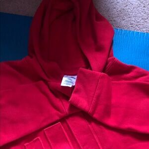 Adidas RED Embossed Logo Hoodie - great condition!